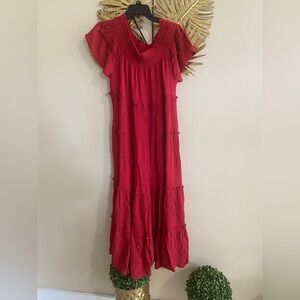 Elegant Red Maxi Dress